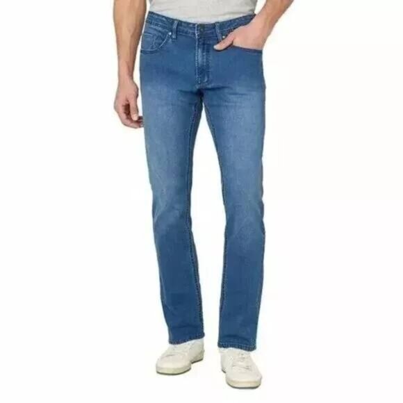 Buffalo David Bitton Adam Slim Stretch Jeans‎ Mens Blue Medium Wash - Picture 1 of 8
